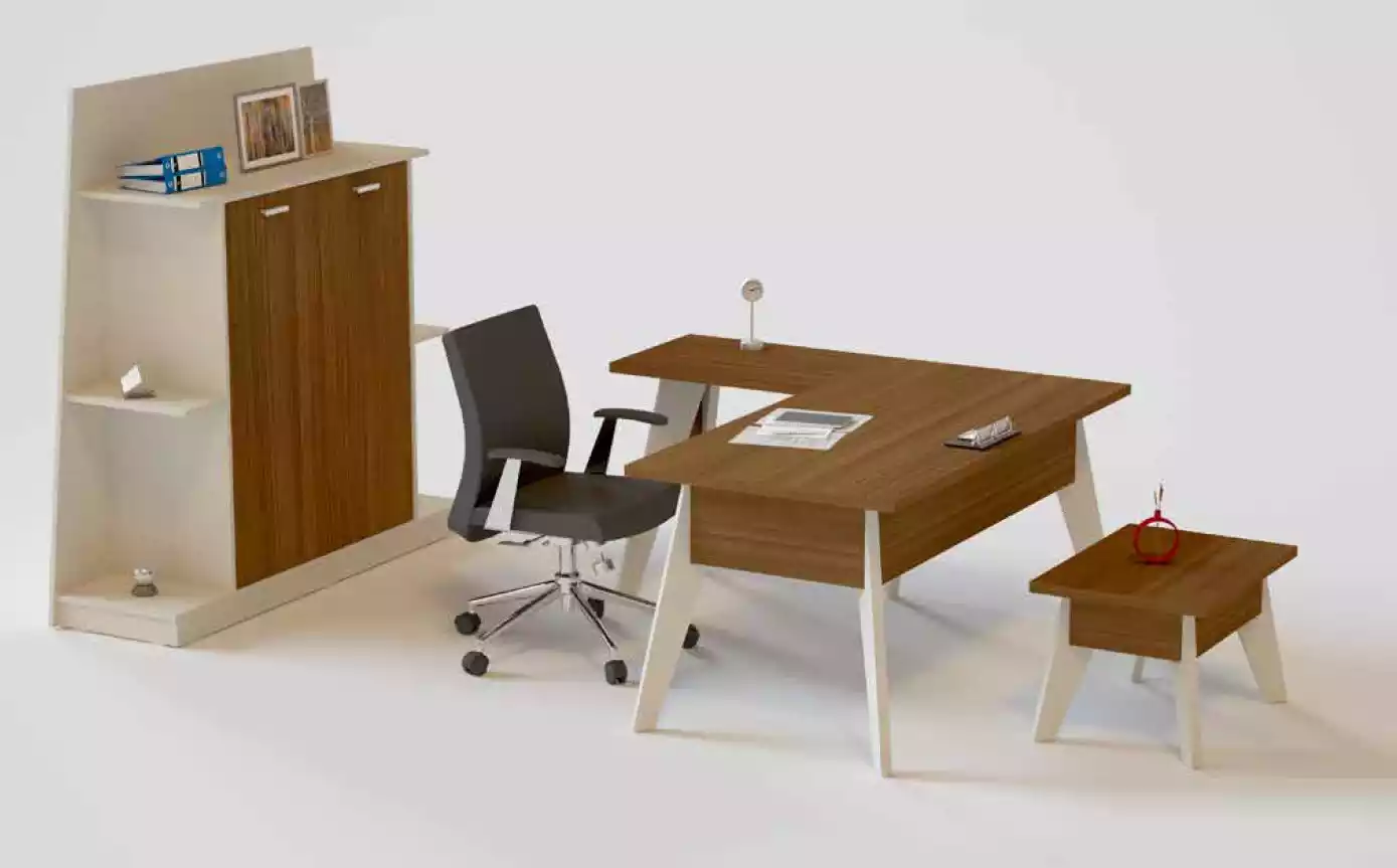 Eckschreibtisch Tisch Aktenschrank Couchtisch Schrank Möbel Büro 3tlg.