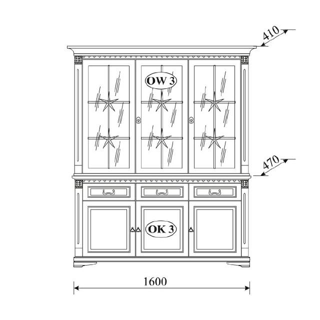 Klassische Vitrine Vitrinenschrank Vitrinen Glasschrank Schrank Kolonial Neu OK3