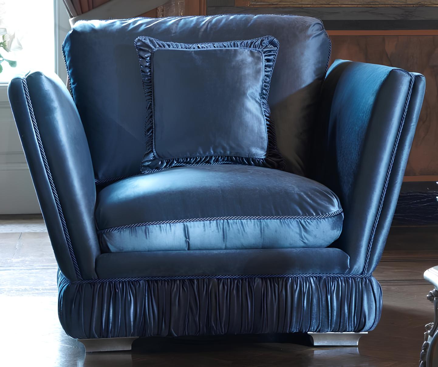Sessel Couch Polster Designer Textil Sitzer Polster Sitz Couchen Einsitzer Samt