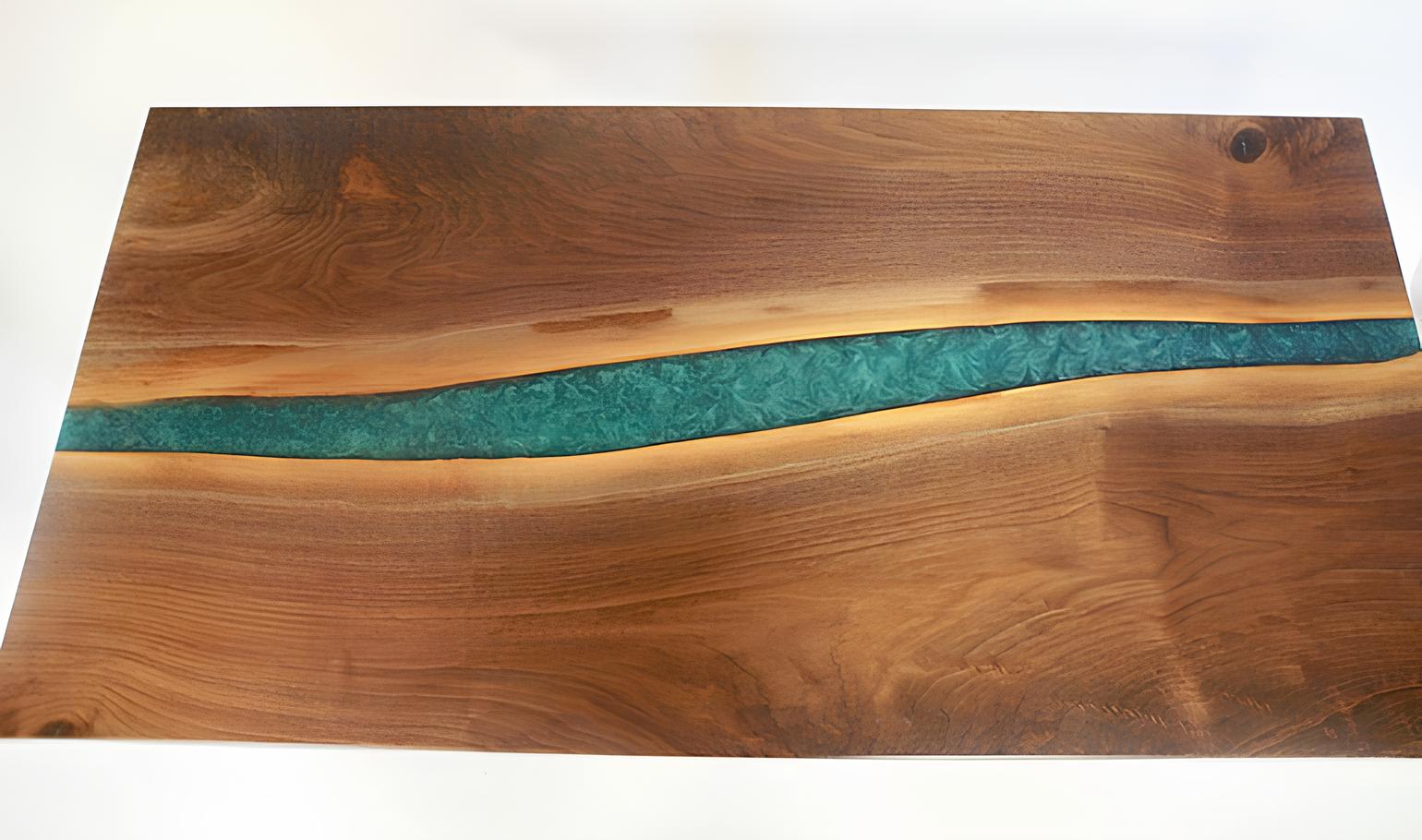 Echtes Holz epoxid Harz Fluss Tisch Schwarz Wasser Tissche Epoxy Möbel Massiv