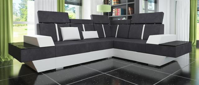 Design Ecksofa + USB Wohnlandschaft Sofa Ecksofa Stoff Leder Maßanfertigung Neu