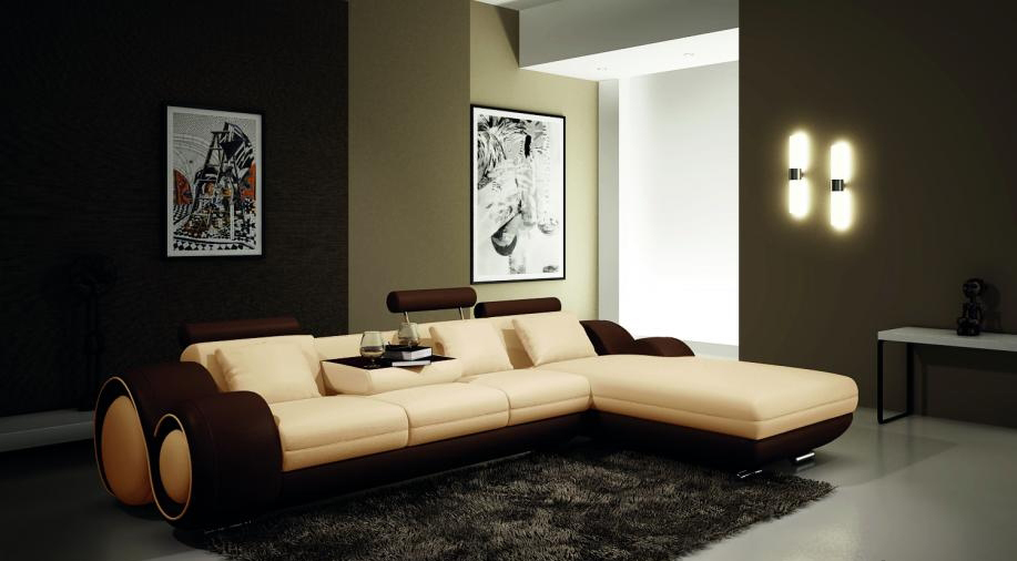 Patentiertes Design Ecksofa BERLINb Sofa Couch Polster Leder Ecke Wohnlandschaft