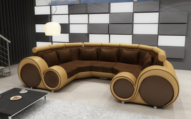 WOHNLANDSCHAFT DESIGNER SOFA TEXTIL COUCH MIKROFASER POLSTERGARNITUR XXL NEU