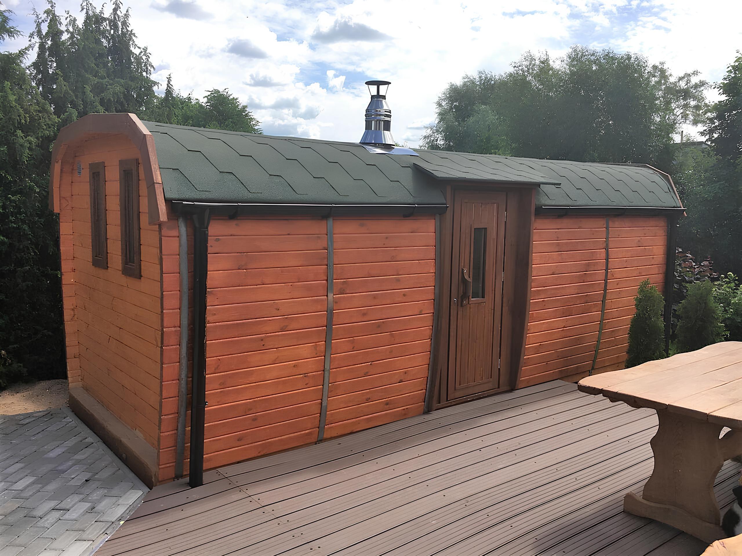 Holzsauna Gartensauna Saunafass Sauna Fasssauna Outdoor Sauna 6-10 Personen