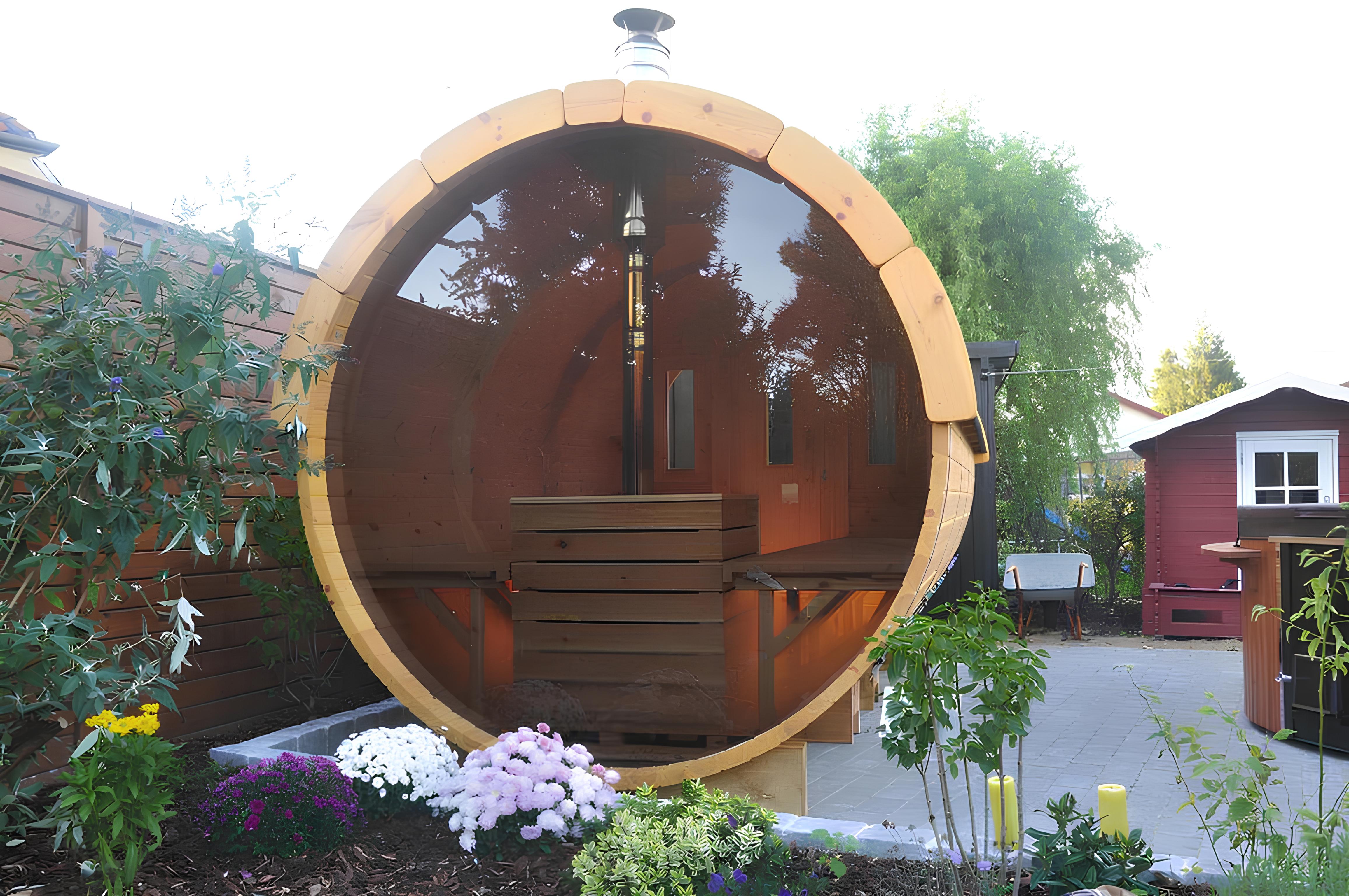 Sauna Saunafass Gartensauna Außensauna Holzsauna 6-8 Personen 4,0 m