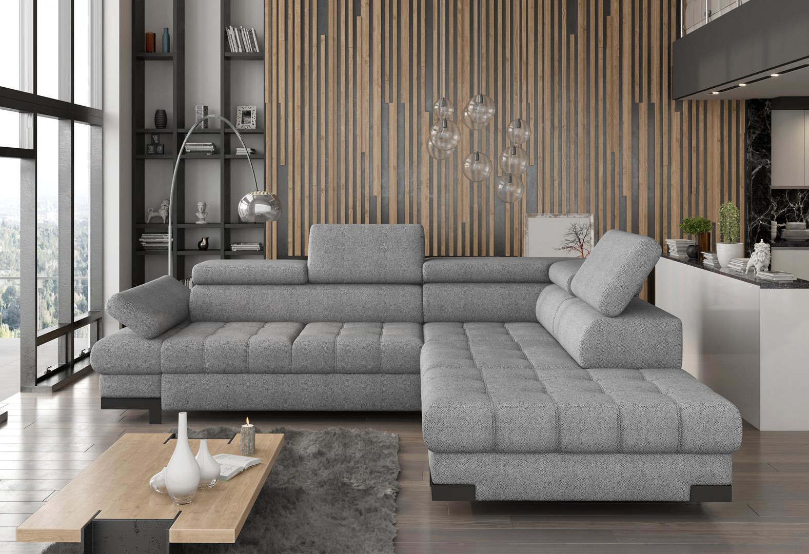 Design Ecksofa L-form Modern Sofas Textilsofa Couch Wohnlandschaft Sofa Sitz Neu