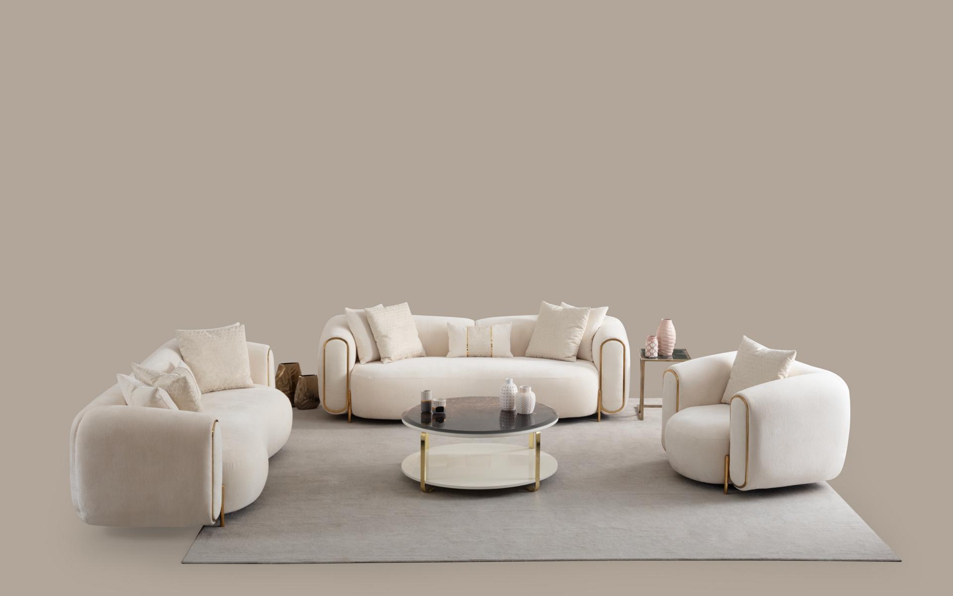 Sofagarnitur 3+3+1 Sitzer Set Design Sofa Polster Couchen Couch Modern Luxus Neu