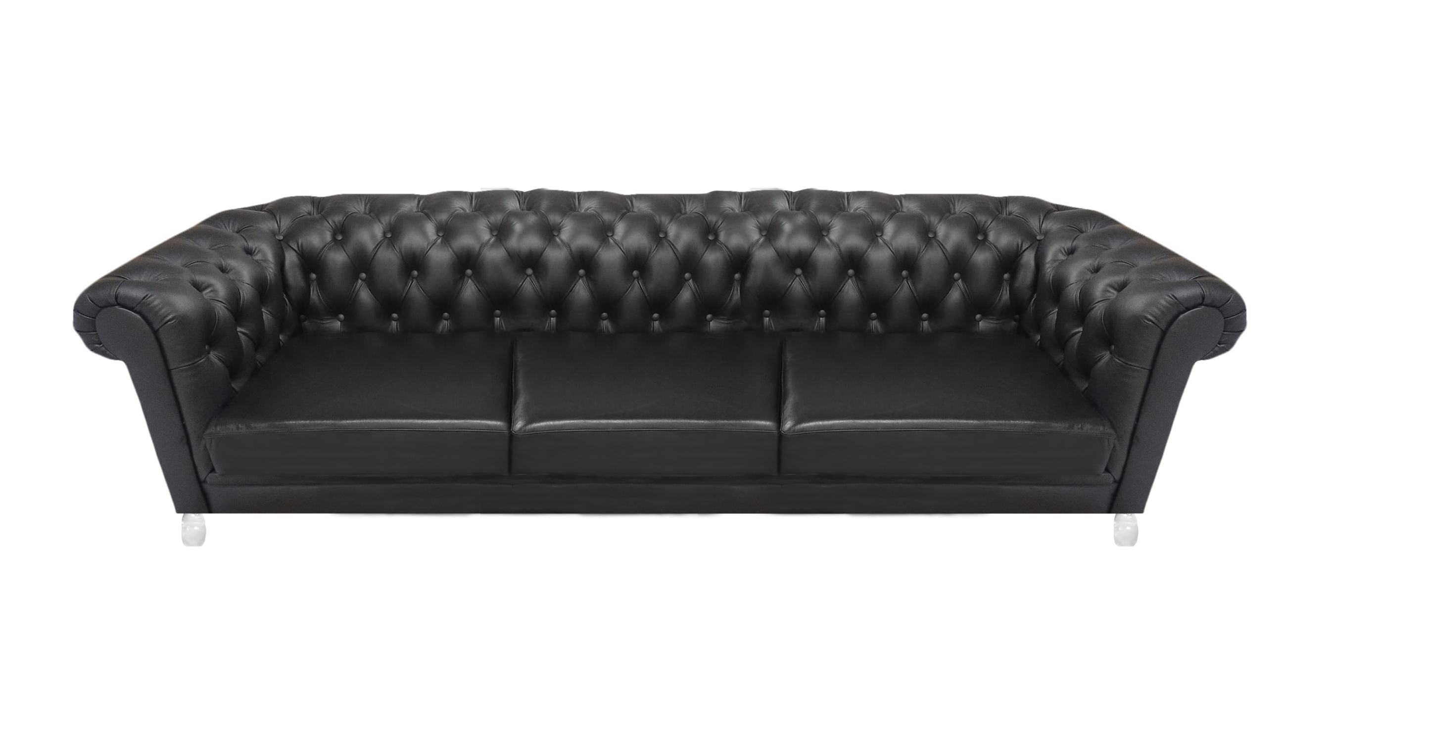 Chesterfield Schwarzes Edles Ledersofa Designer Wohnzimmer Polstercouch