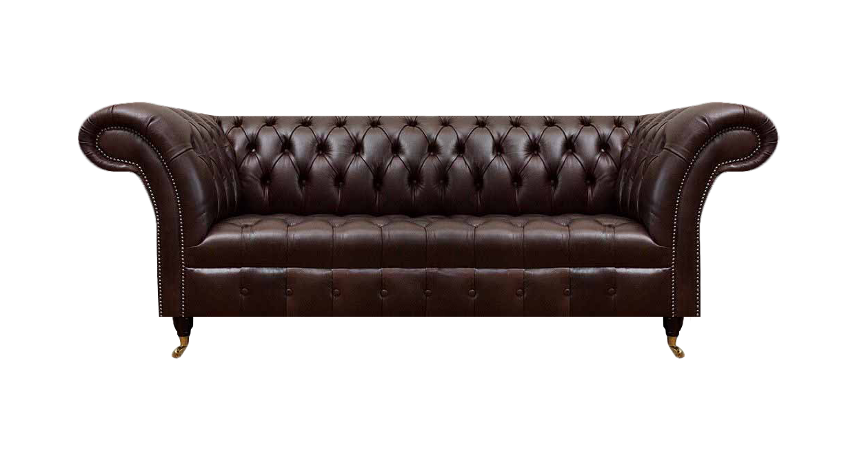 Dunkelbrauner Dreisitzer Designer Wohnzimmer Couch Luxuriöser 3-Sitzer