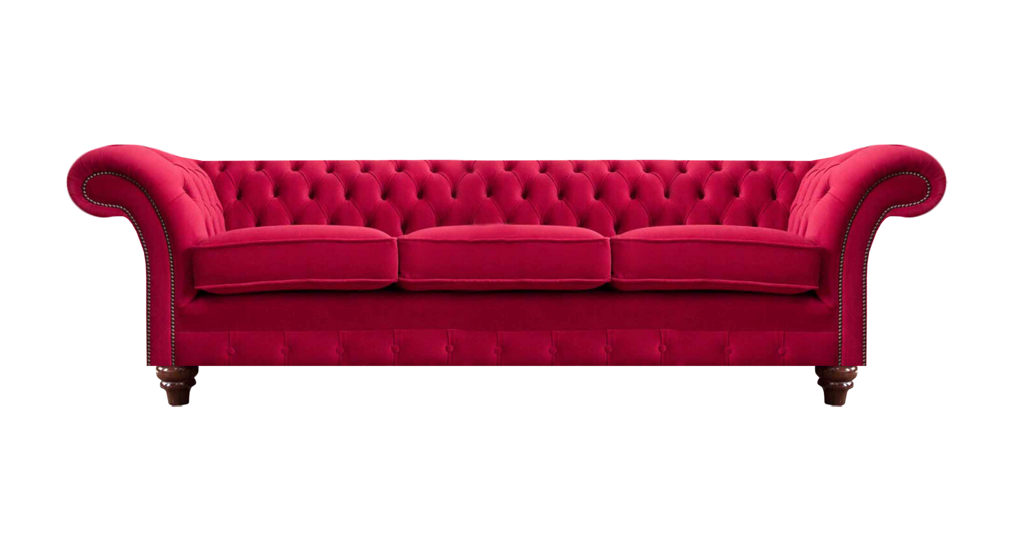 Rotes Chesterfield 3-Sitzer Sofa Wohnzimmer Designer Couchen Stoffsofa