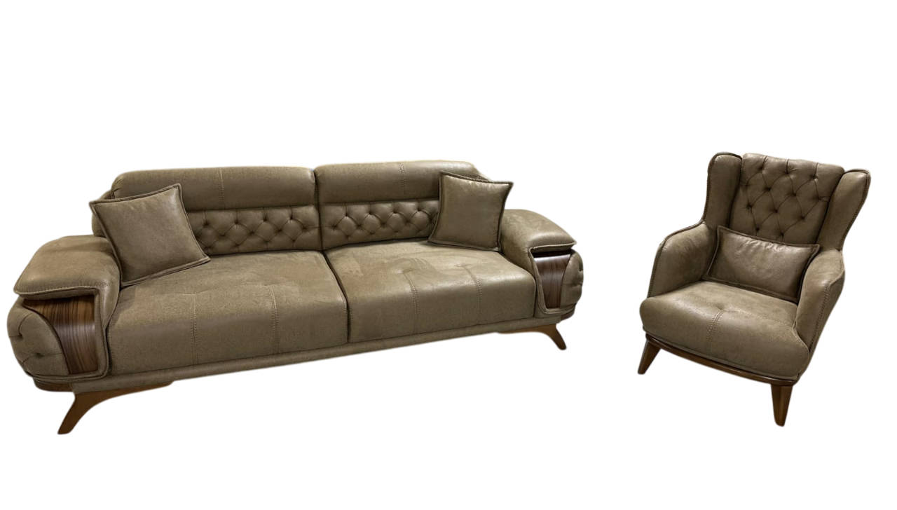 Modernes Sofa Set 3+1 Braun – Stilvolle Eleganz für Ihr Wohnzimmer Sofort