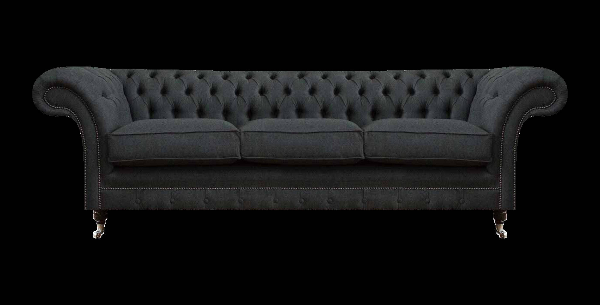 Robuste Chesterfield Graue Couch Wohnzimmer Dreisitzer Textil Möbel