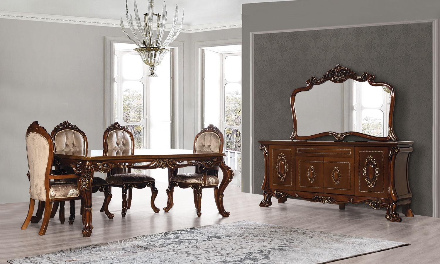 Esszimmer Möbel Essgarnitur Klassische Barock Anrichte Sideboard 6tlg.