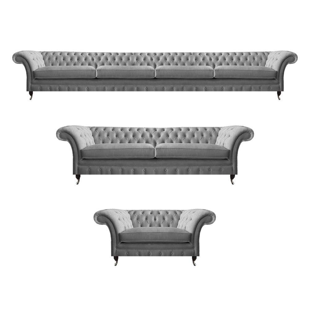 Designer Wohnzimmer Sofas Set 3tlg Luxus Chesterfield Sofagarnitur Möbel Neu