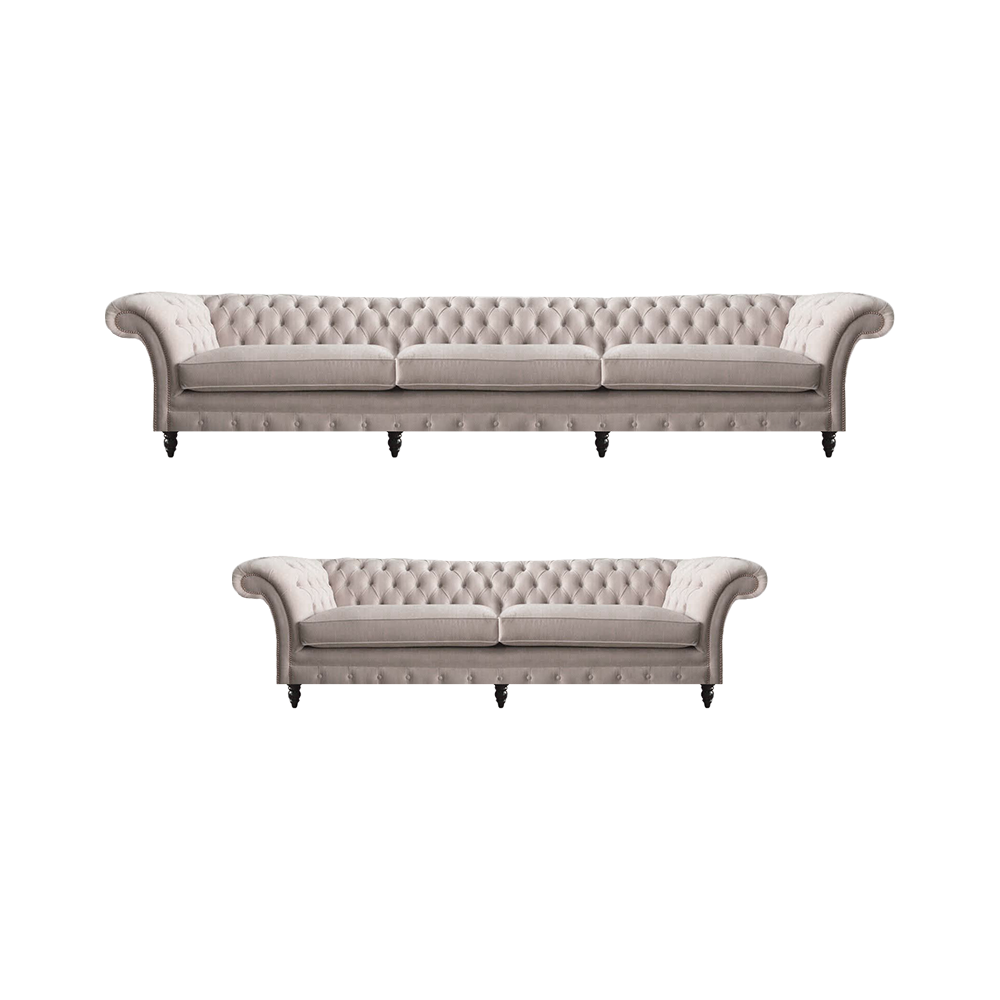 Chesterfield Luxus Sofa Dreisitze mit Zweisitzer Couch Polstermöbel Einrichtung