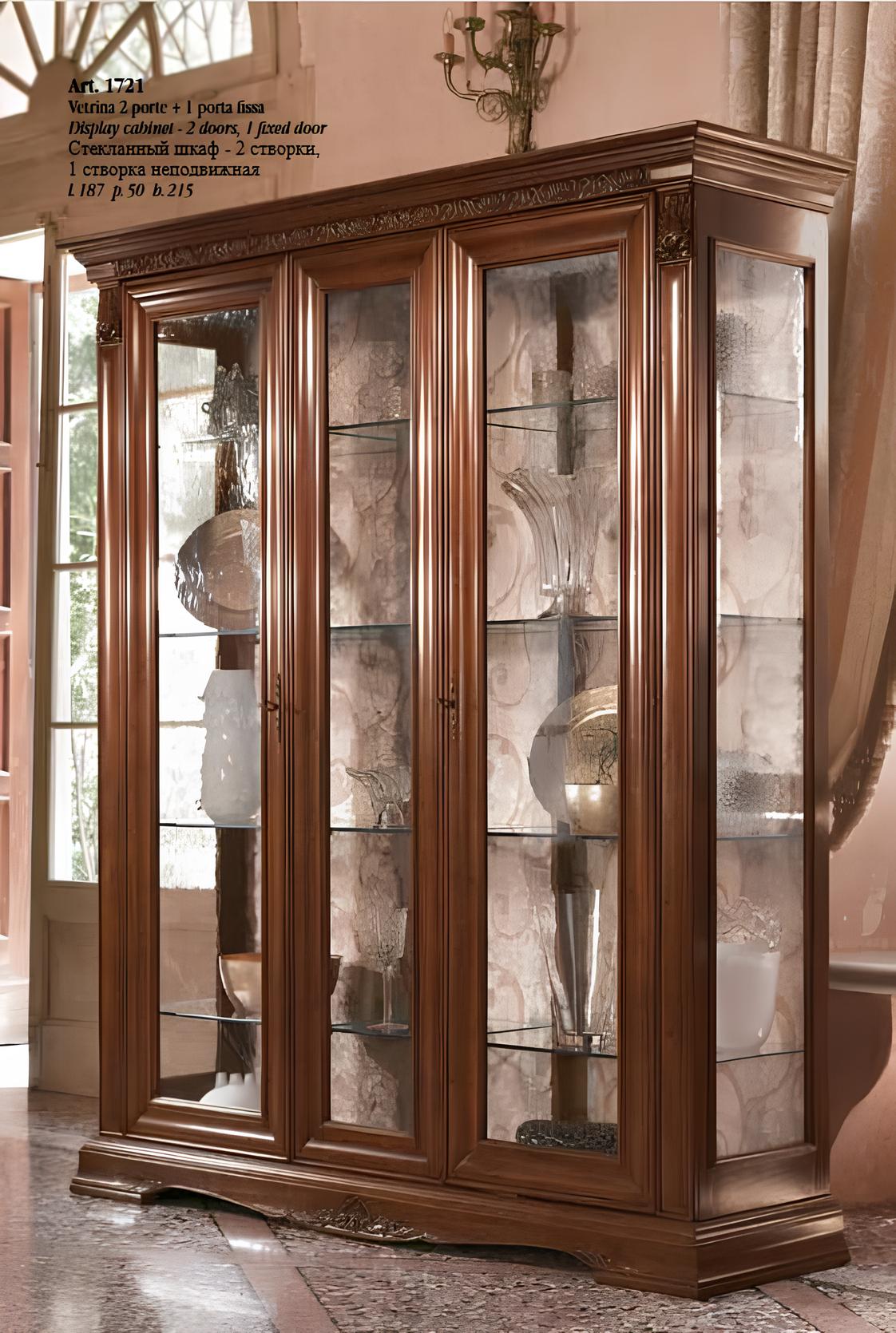 Vitrine Vitrinen Schrank Glasschrank Wohnzimmer Regal Barock Rokoko Echtes Holz