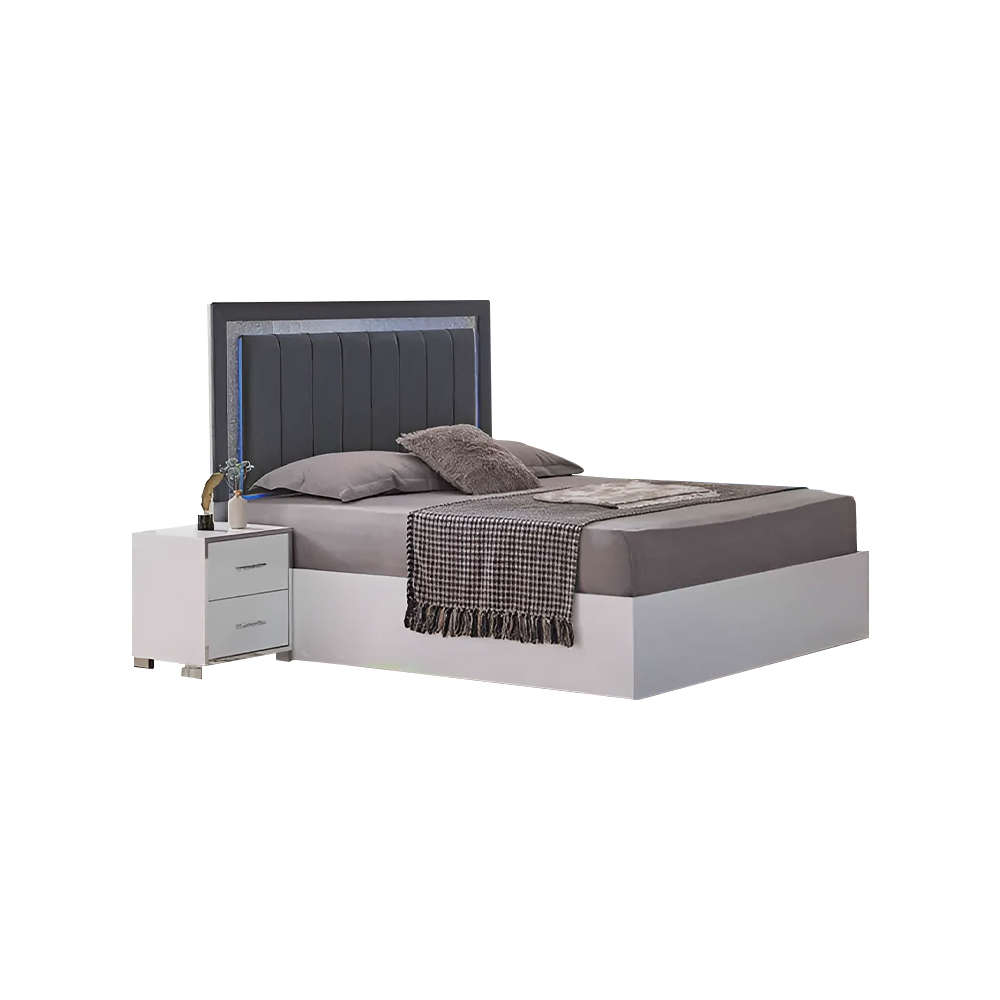 Komplette Schlafzimmer Doppelbett Bett Nachttische 3tlg Weiß Design