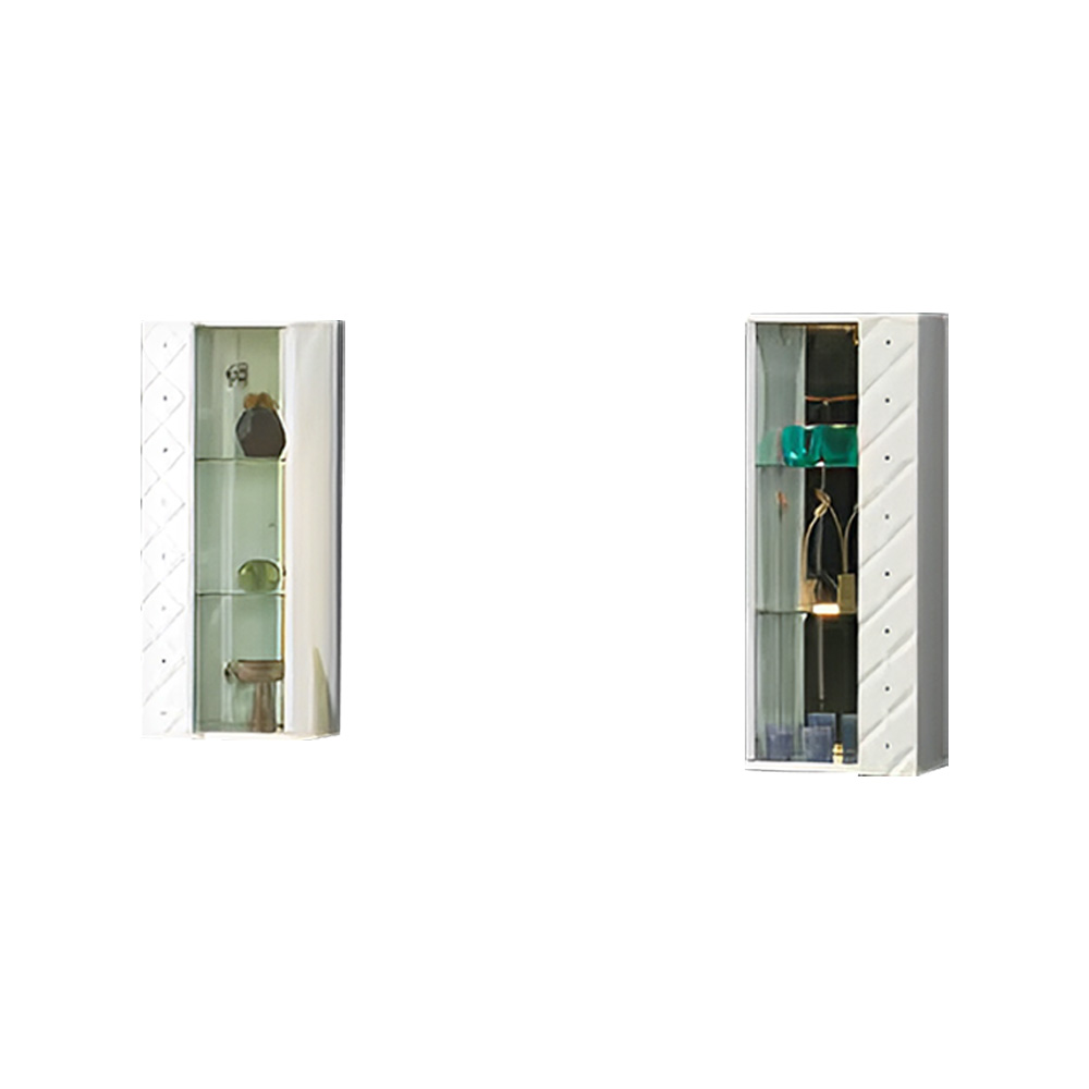 Wandschränke Anbauwand Hängevitrine Schrank 2tlg Holz Weiß Wohnzimmer