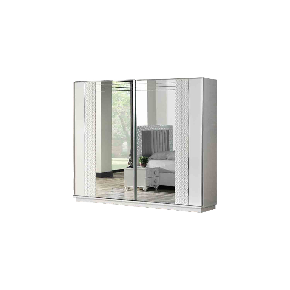 Schlafzimmerschrank Holzschrank Kleiderschrank Schrank Weiß Spiegel Schränke