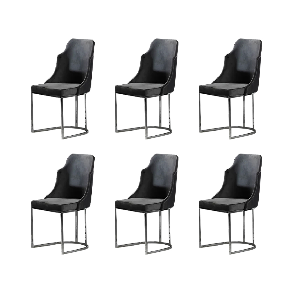 Gruppe Esszimmerstühle Stühle Küchenstühle Grau 6tlg Stoff Metall