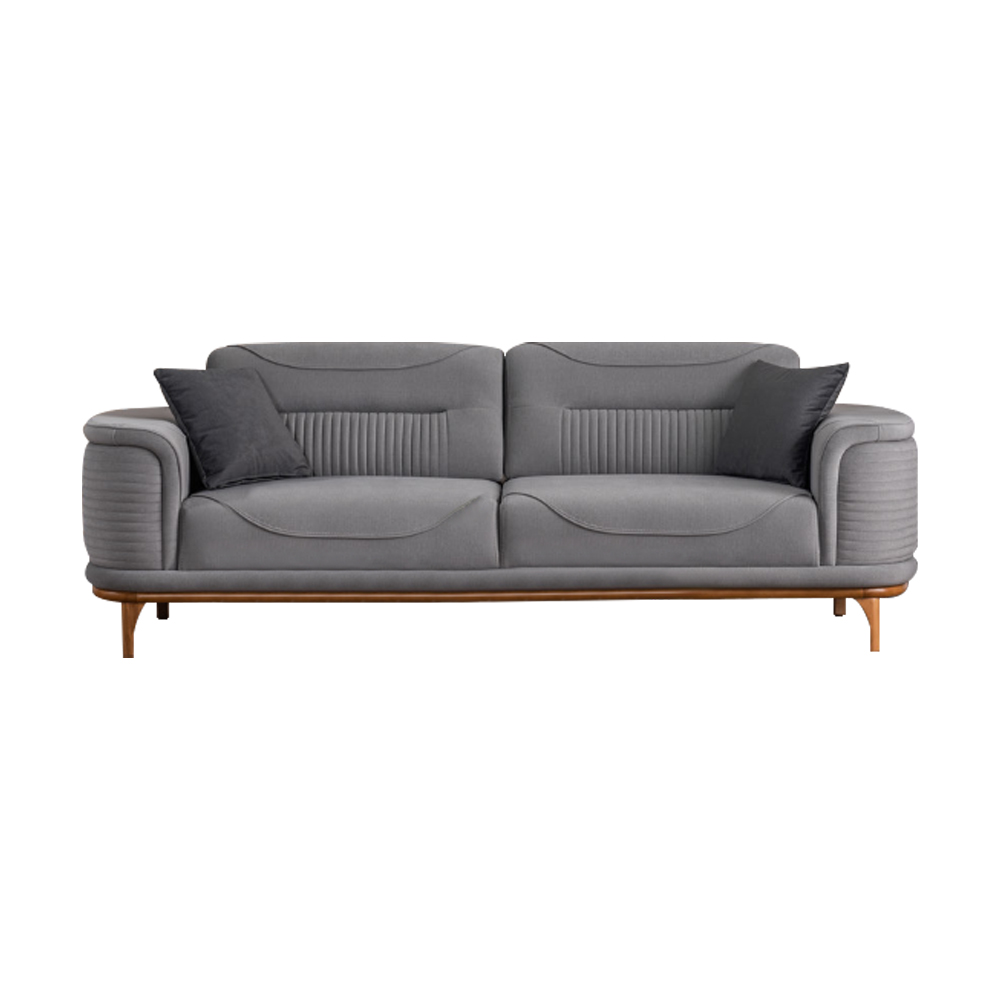 Modernes Graues Sofa Hochwertiges Textil für ein Wohnzimmer Neu