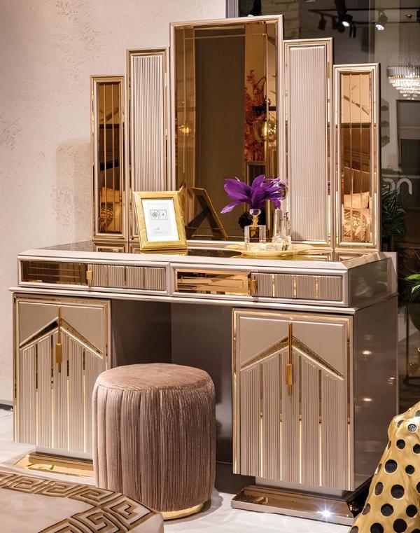 Schlafzimmer Schminktisch mit Spiegel Kosmetikspiegel Kosmetiktisch Frisiertisch