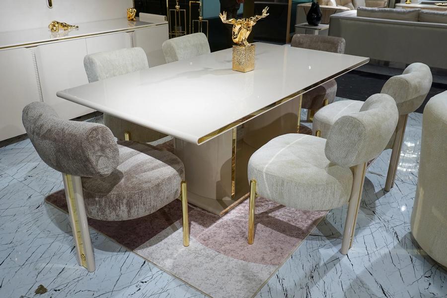 Esszimmer Garnitur Esstisch + 6x Stühle Komplette Luxus Essgruppe Set 7tlg