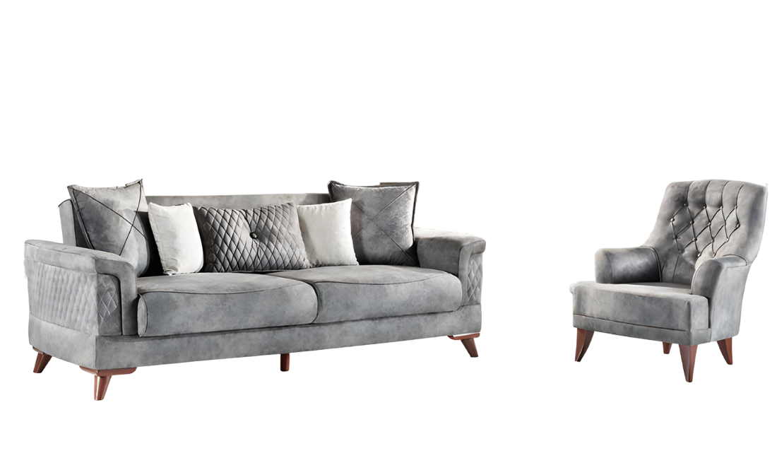 Sofagarnitur 3+1 Sitzer Sofa Sessel Garnituren Sofas Polster Stoff Textil