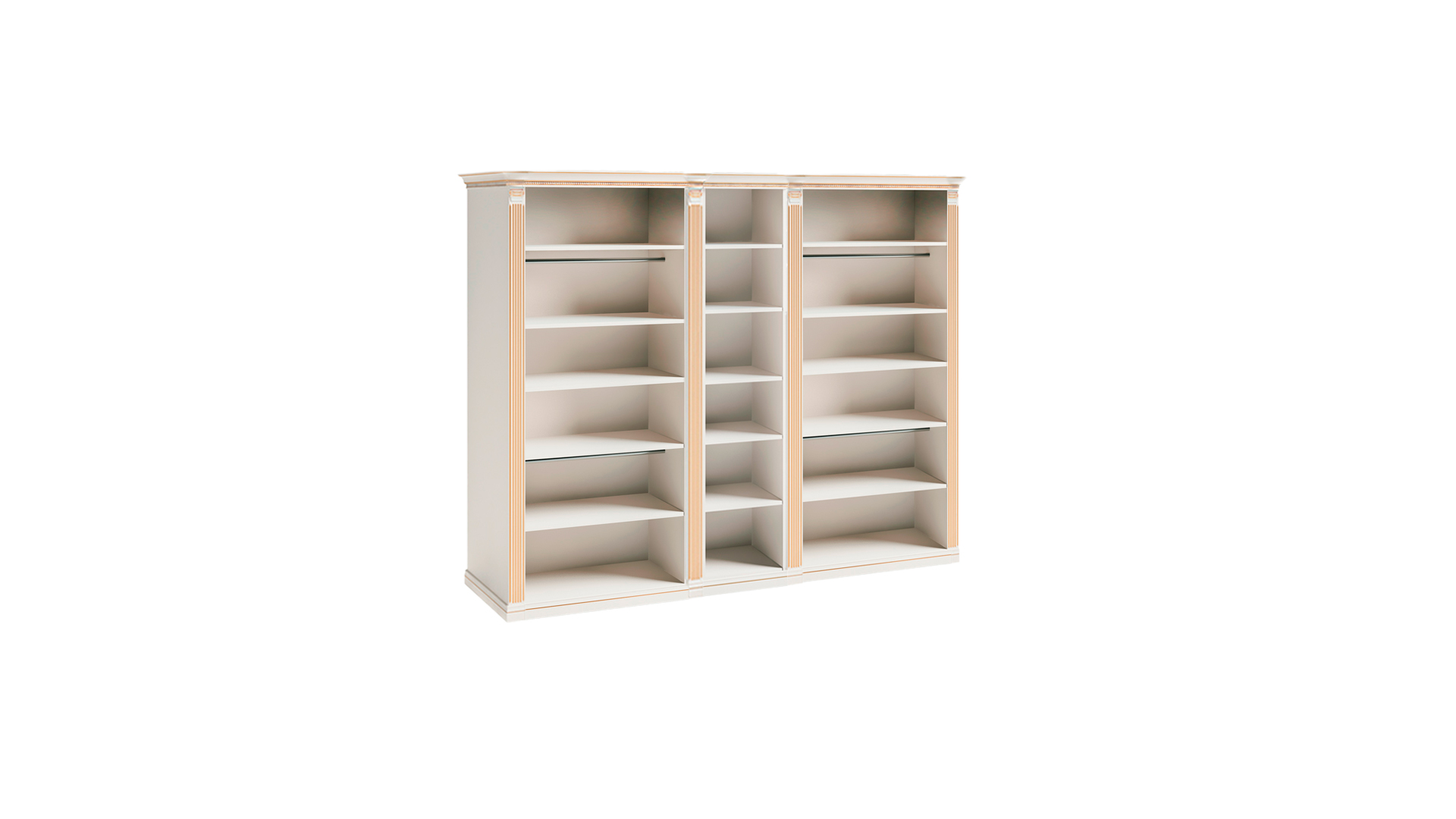 Stilvoller Weißer Kleiderschrank Luxuriöse Schlafzimmermöbel Holz Regale