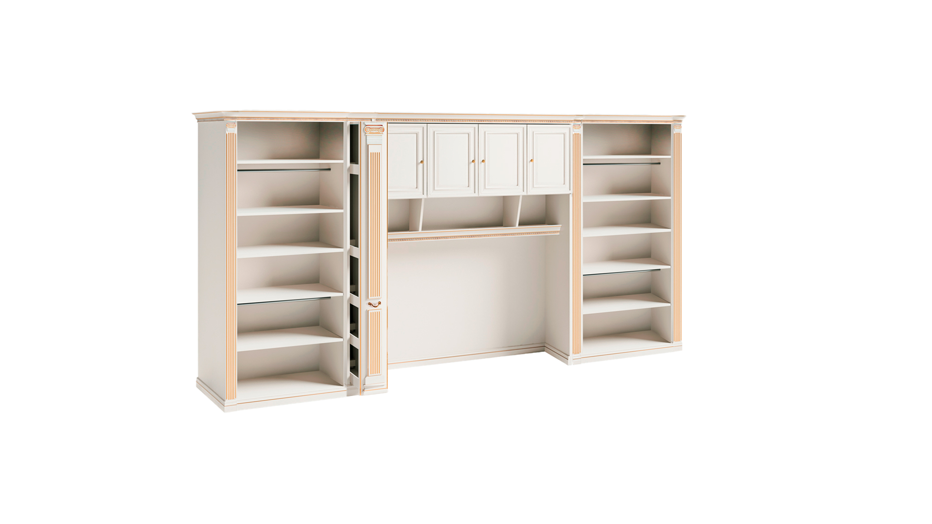 Exklusiver Weißer Kleiderschrank Schlafzimmer Holzpaneel Möbel Schränke