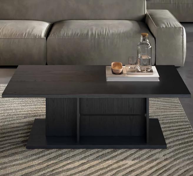 Couchtisch Einfarbig Beistelltisch Schwarz Holz Rechteckig Holzmöbel