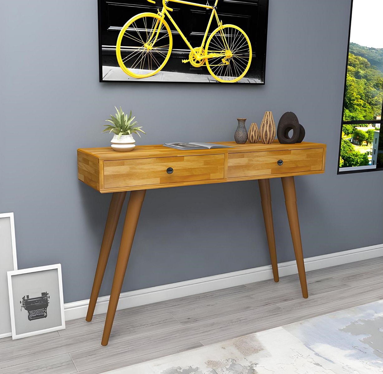 Hochwertig Braun Konsolentisch Design Holz Tisch Konsole Konsolentische