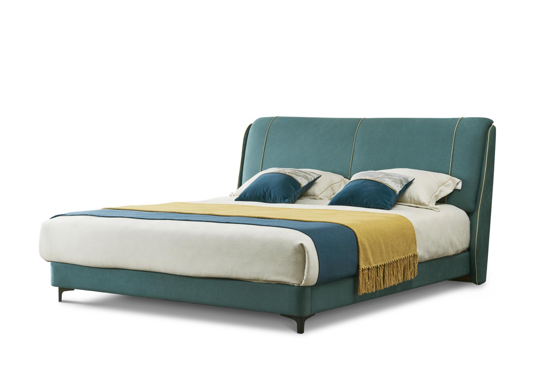 Luxus Schlafzimmer Bett Doppel Design Polster Betten Möbel Schlaf Hotel Turkis