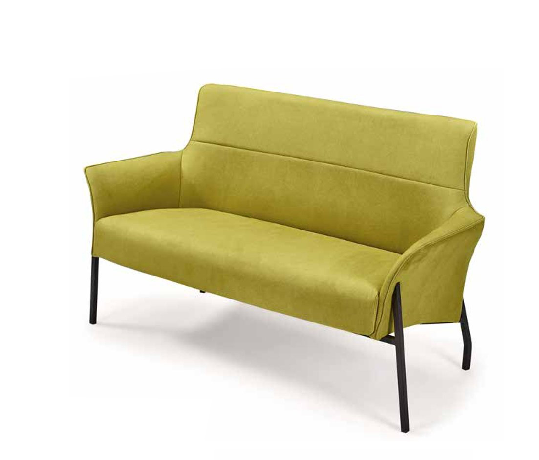 Wohnzimmer 2-Sitzer Sofa Leder Luxus Holz Modernes Design Zweisitzer