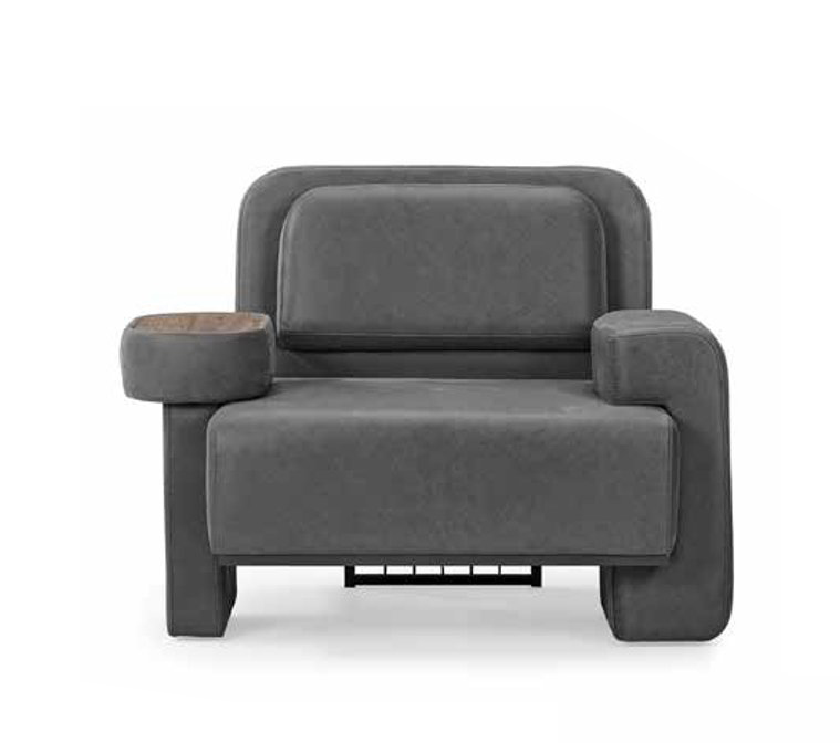 Sofa Sessel Relaxsessel Polstersessel Drehbarer Couch Lounge Club Grau