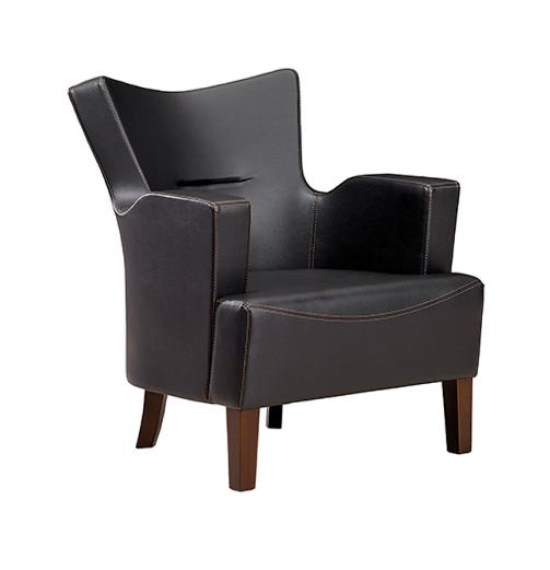 Sessel Holz Design Polster Lounge Sitz Relax Leder Luxus Zimmer Stoff