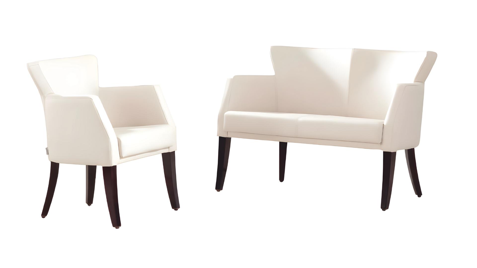 Sofagarnitur Design Sofa 2-Sitzer Sessel Polster Luxus Büromöbel Leder 1 Sitzer