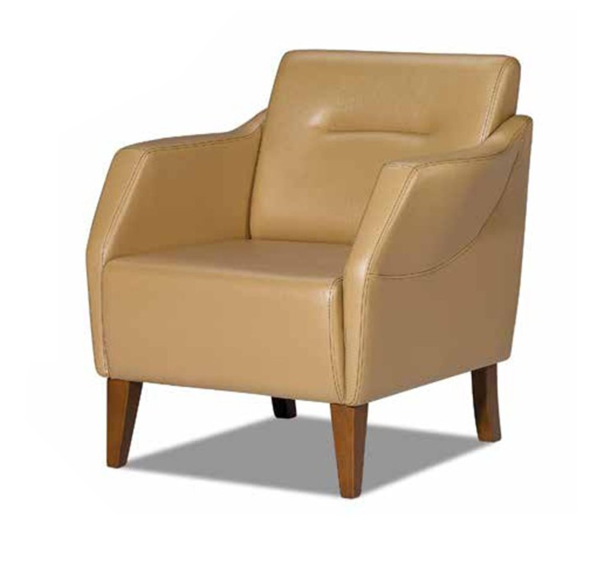 Wohnzimmer Sessel beige Design Luxus Sitz Leder Lounge Club Ohrensessel