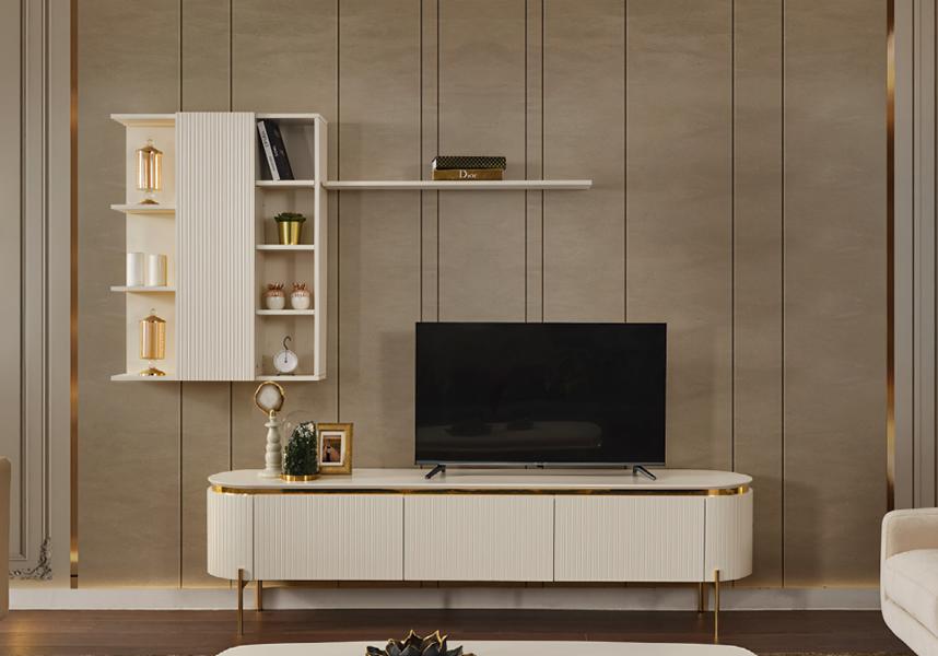 Moderne Wohnwand Fernsehwand Regal Schrank Sideboard Wohnzimmerschrank RTV