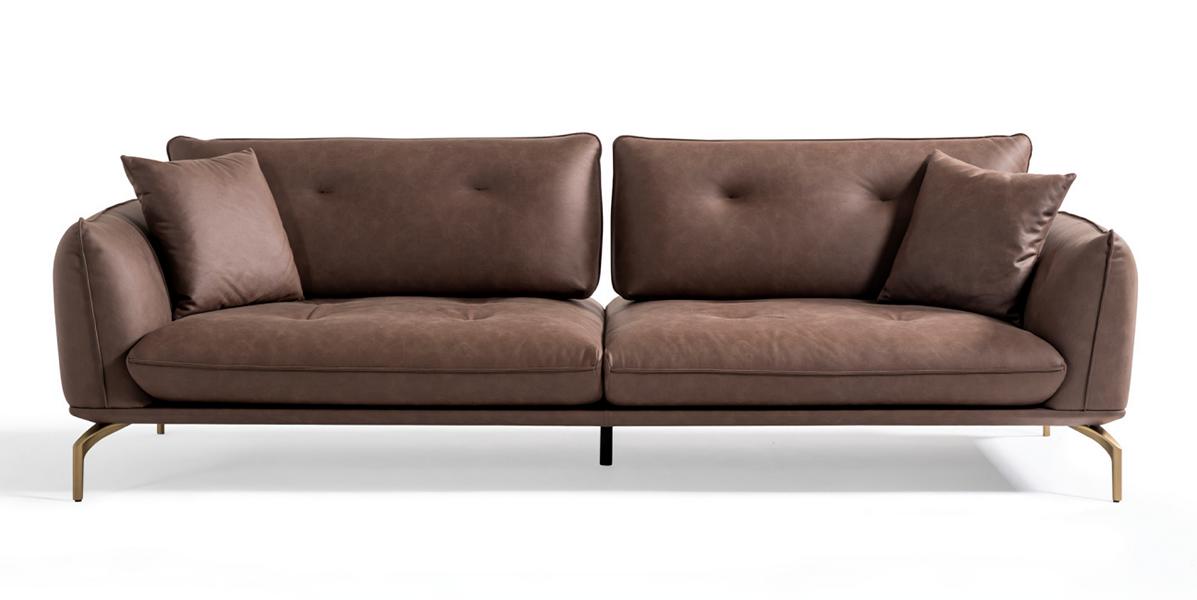 Luxus Couch Italienisches Design Sofa Polster Big Couchen Braunes Sofa 235cm