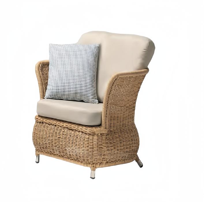Sessel Luxus Beige Design Couch Sofa Relax Hochwertig Rattan Polster Sitzer