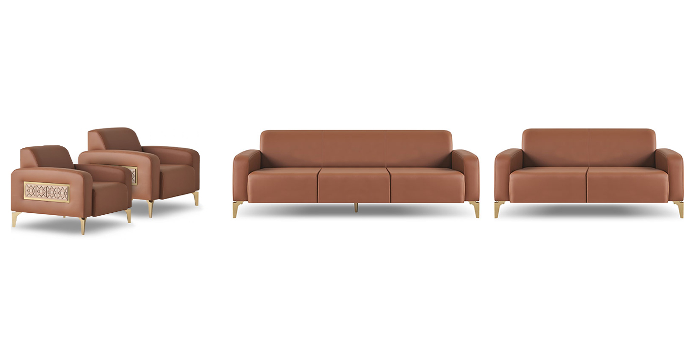 Komplett Sofa-Set Sofagarnitur 3-Sitzer 2-Sitzer Sessel Modern Braun