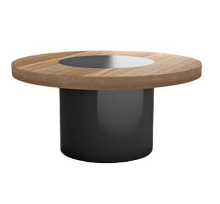 Rund Besprechungstisch Arbeitszimmer Chef Exclusive Büro CEO Helles Holz Modern