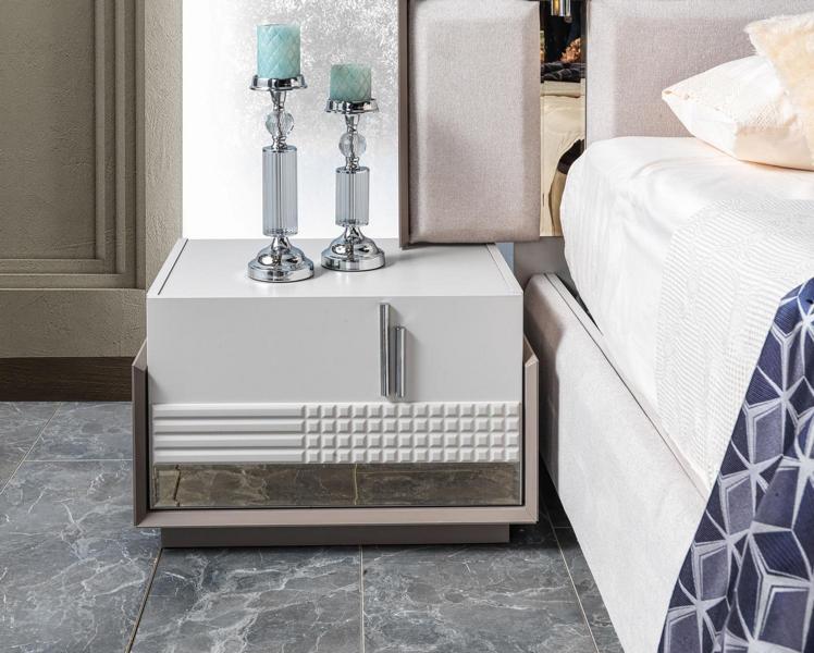 Luxus Weiß Nachttisch im Schlafzimmer moderne Möbel stilvoller Nachttisch