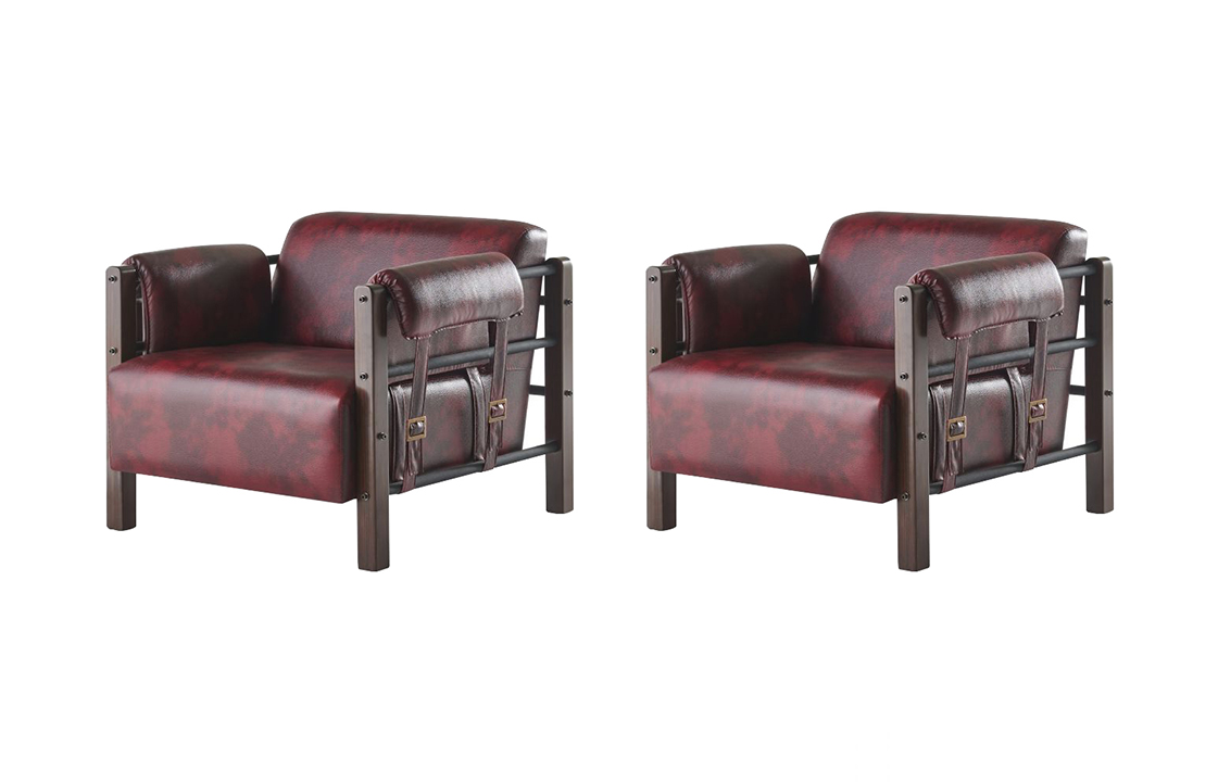 Leder Sessel Bordeaux Ledersessel Modern 1-Sitzer Set Weiche Armlehnen
