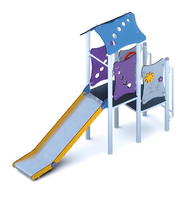 Kinderspielplatz Freizeitanlage Rutschbahn Klettergerüst Spielareal Mehrfarbig