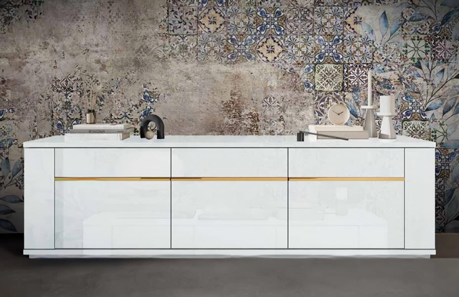 Designer Kommode Anrichte Schrank Regal Holz Luxus Kommoden Sideboard Neu