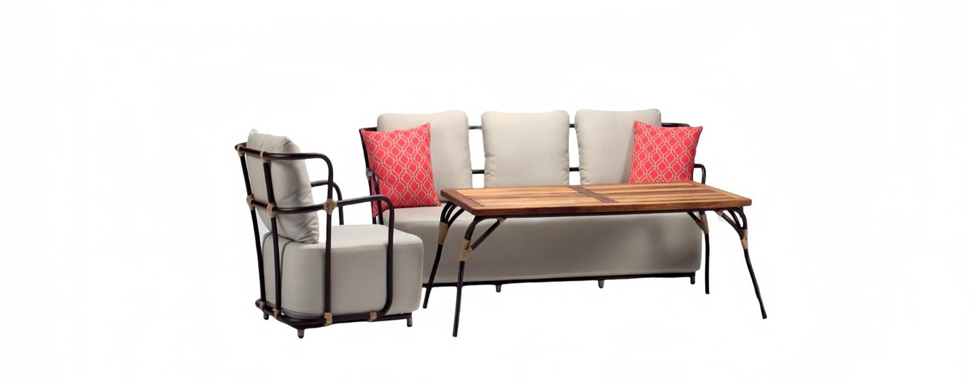 Gartenmöbel Sofagarnitur Rattanmöbel Terrasse Set Outdoor Lounge Balkon 3tlg.