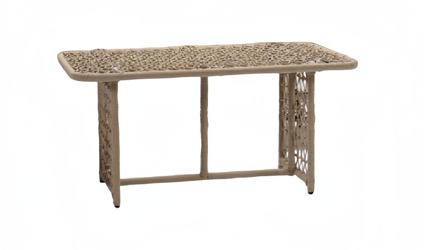 Couchtisch Beige Luxus Möbel Terrasse Design Holztisch Rechteckig Modern