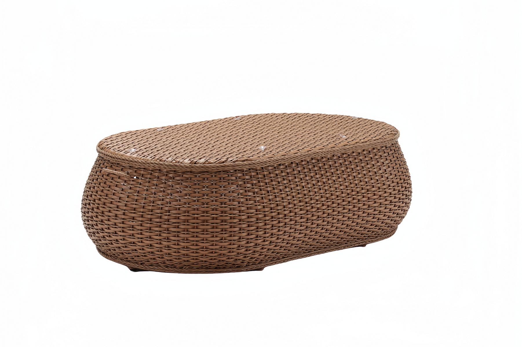 Couchtisch Braun Hochwertig Beistelltisch Designer Tisch Oval stilvolle Terrasse